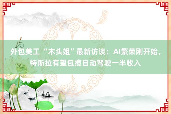 外包美工 “木头姐”最新访谈：AI繁荣刚开始，特斯拉有望包揽自动驾驶一半收入